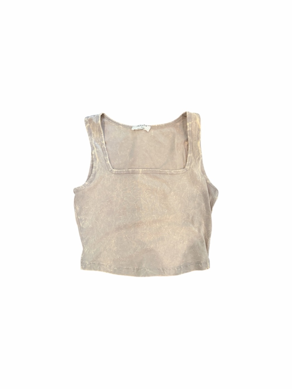 Zenana Outfitters Taupe Washed Square Neck Tank